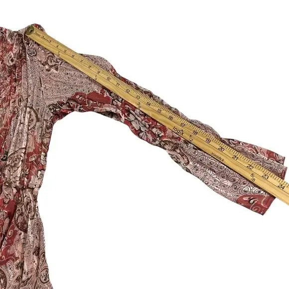 Vtg Notations Womens Sz XL Y2K Scarf Print Babydoll Fairy Top Sheer Layering Tie - Picture 15 of 15